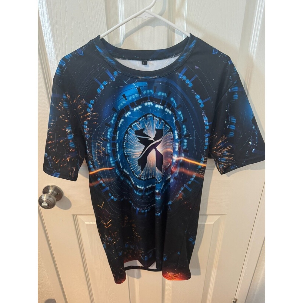 Excision The Stadium Rave EDM Line Up T Shirt Jersey Black Blue Size L